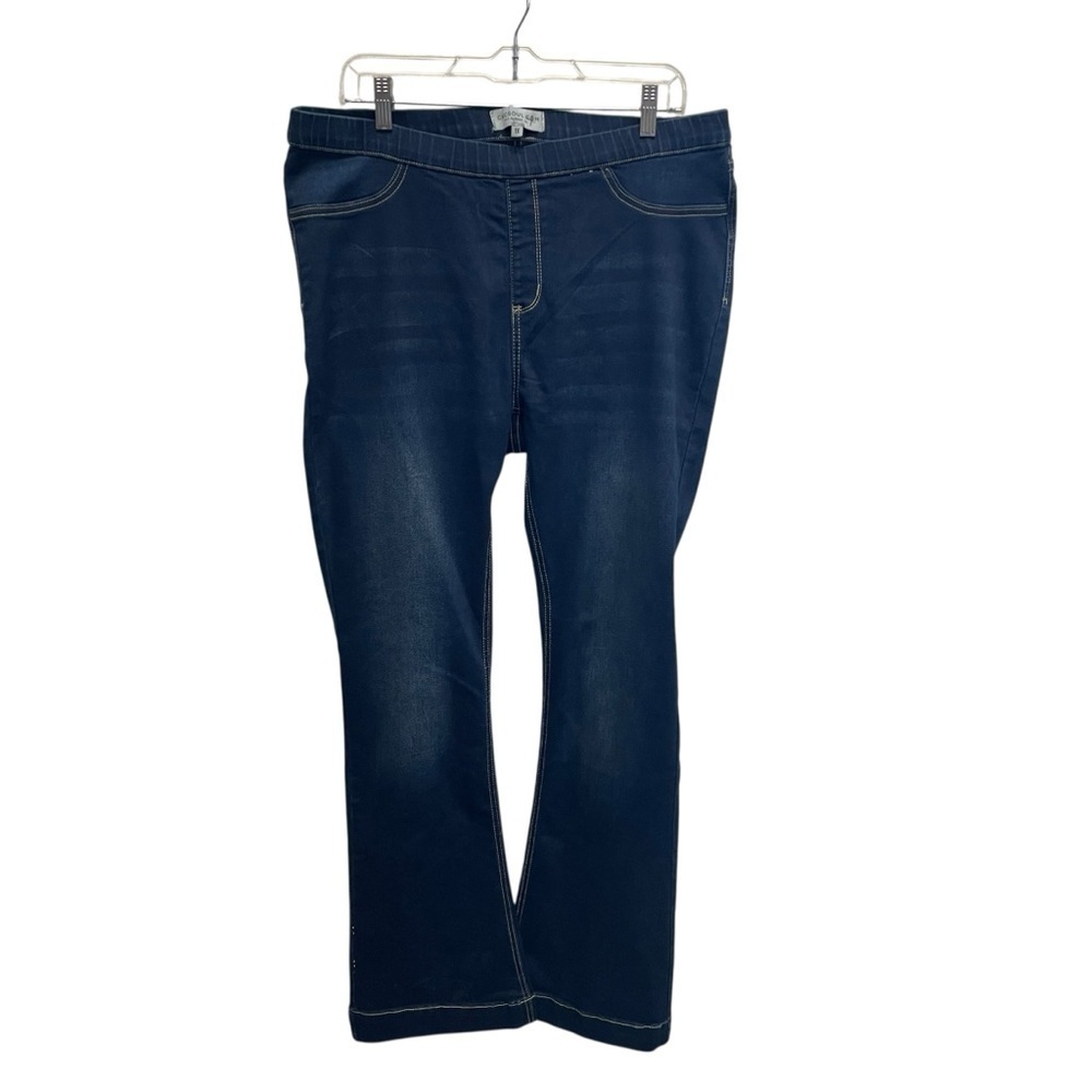 Chic soul pull on boot cut jeans women’s 1x western casual long inseam 34”